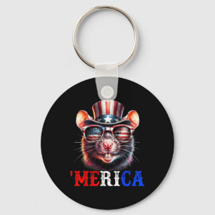 Porte-clés Merica Rat Patriotique 4 juillet Drôle Enfants Hom