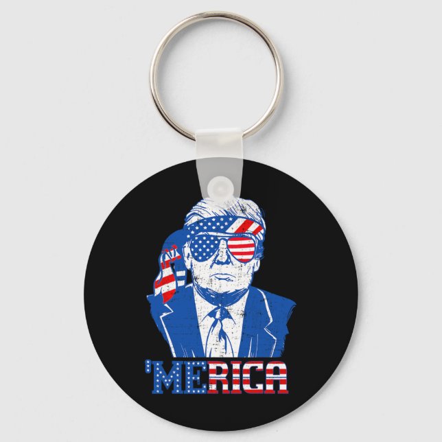 Porte-clés Merica Trump 4 juillet heureux Trump Drapeau améri (Recto)