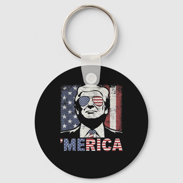 Porte-clés Merica Trump 4 juillet heureux Trump Drapeau améri (Recto)