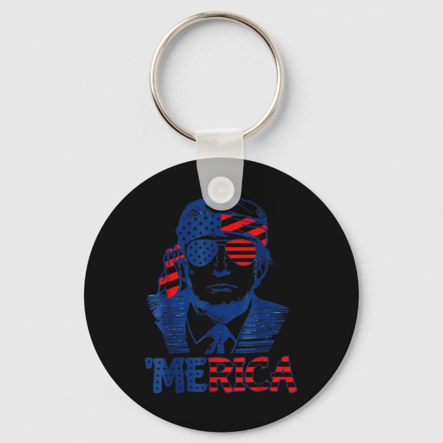 Porte-clés Merica Trump 4 juillet heureux Trump Drapeau améri (Recto)