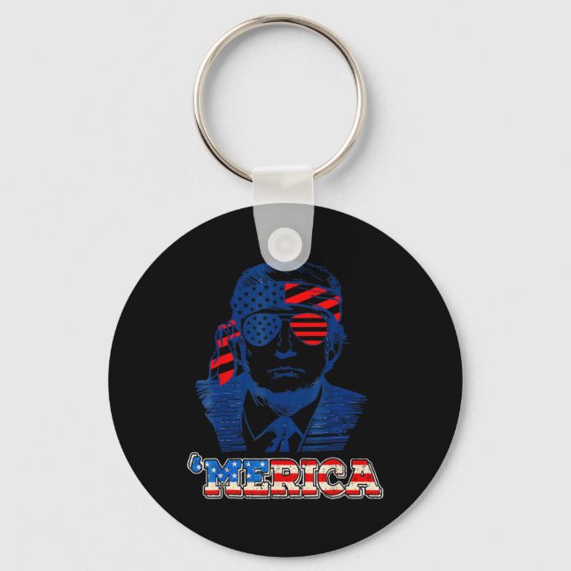 Porte-clés Merica Trump 4 juillet heureux Trump Drapeau améri (Recto)