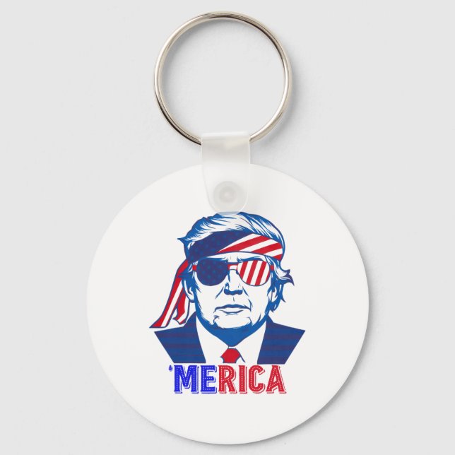 Porte-clés Merica Trump 4 juillet heureux Trump Drapeau améri (Recto)