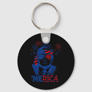 Porte-clés Merica Trump 4 juillet heureux Trump Drapeau améri