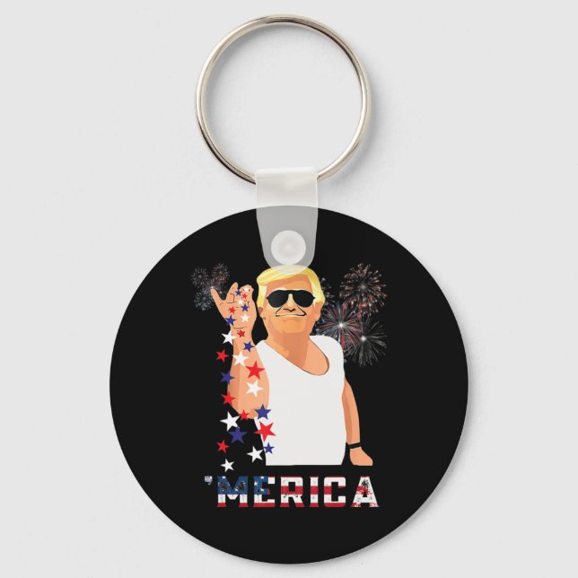 Porte-clés Merica Trump en tenue Don Drunk Donald Drunk 4e de (Recto)