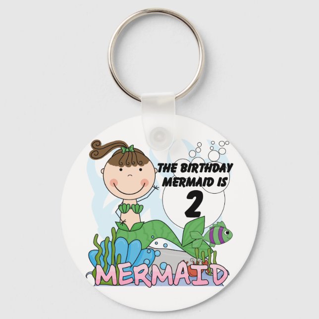 Porte-clés Mermaid 2e Anniversaire Tshirts et cadeaux (Recto)