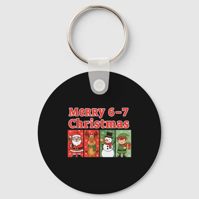 Porte-clés Merry 6 7 Six Seven Meme Christmas Women Men Kids  (Recto)