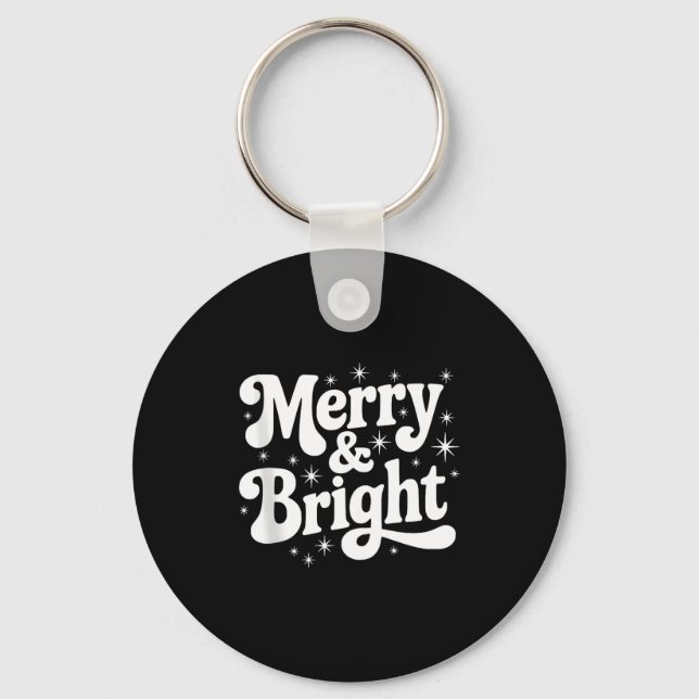 Porte-clés Merry &amp; Bright Retro Christmas Groovy Holiday  (Recto)