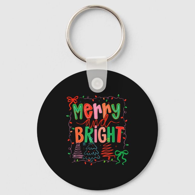 Porte-clés Merry And Bright Coquette Bow Christmas Tree Women (Recto)