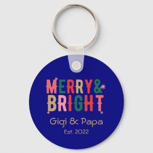 Porte-clés Merry & Bright Gigi & Papa Grand-parents Cadeau