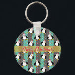 Porte-clés Merry Christmas!<br><div class="desc">Merry Christmas beautiful keychain to give as a thank-you gift after a Christmas party or to give it as a cute present to someone you love,  its and adorable keychain with my Christmas penguins on and a great font with the wish.
Merry Christmas!</div>