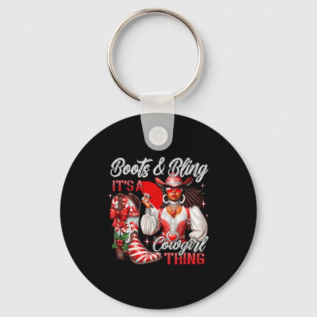 Porte-clés Merry Christmas Boots &amp; Bling Its A Cowgirl Th (Recto)