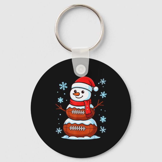 Porte-clés Merry Christmas Football Snowman Pajamas Funny Srt (Recto)
