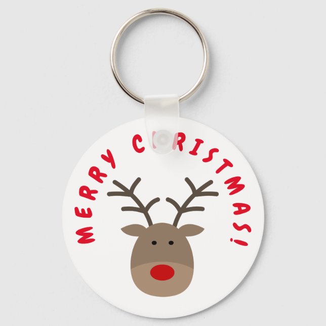 Porte-clés Merry Christmas keychain with Rudolf the reindeer (Recto)