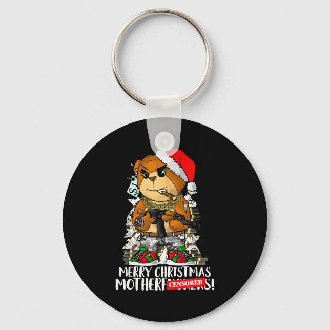 Porte-clés Merry Christmas Motherfker! Hip Hop Teddy Bear Xma (Recto)