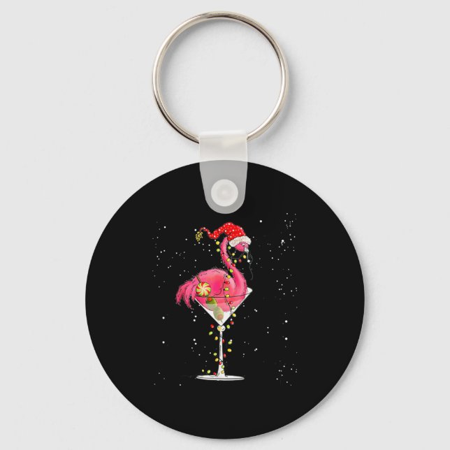 Porte-clés Merry Christmas Nk Flamingo Wine Drinking Lights X (Recto)