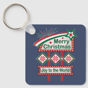 Porte-clés Merry Christmas Retro Marquee - Joy to the World