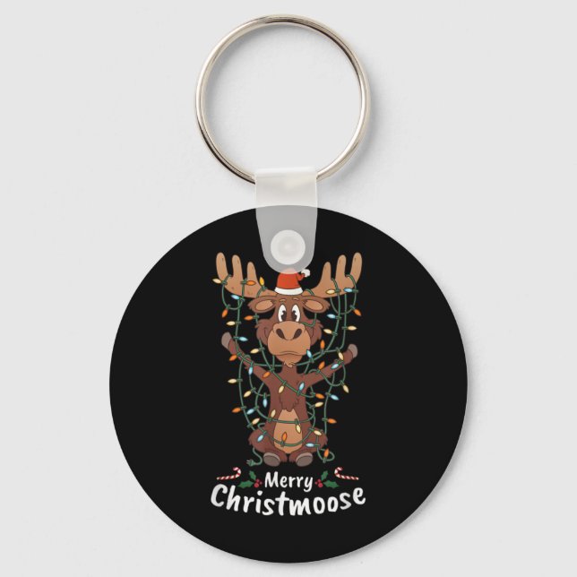 Porte-clés Merry Christmoose Christmas Moose Xmas Tree Lights (Recto)