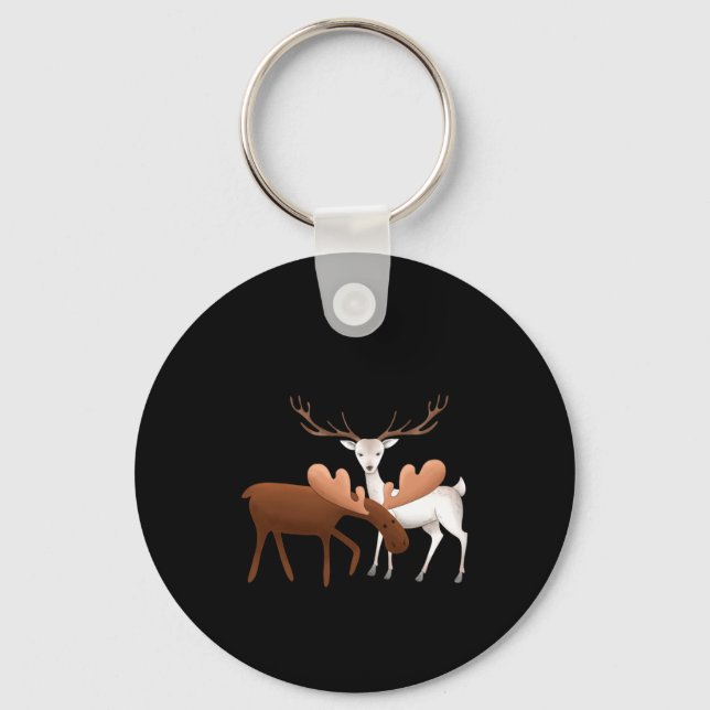 Porte-clés Merry Christmoose Happy New Deer T Shirt  (Recto)