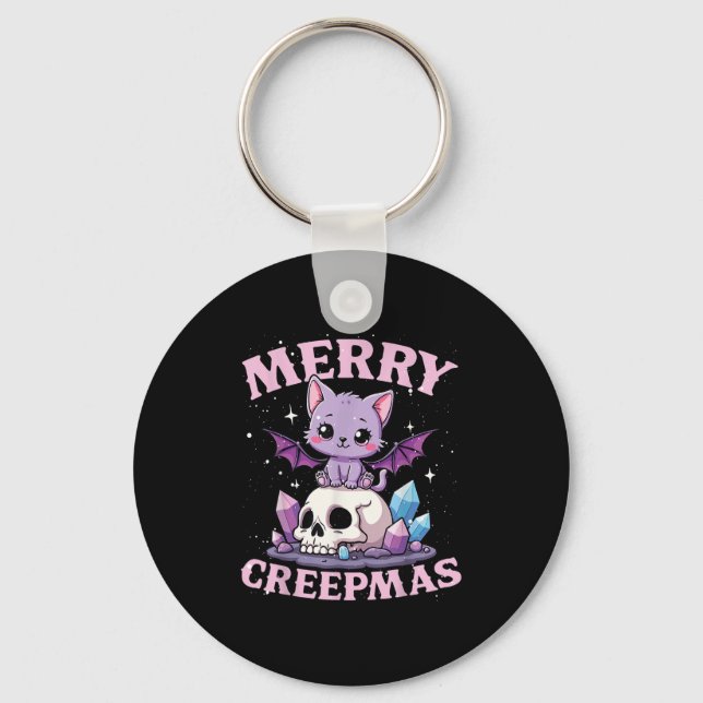 Porte-clés Merry Creepmas Cat Pastel Goth Christmas Skull For (Recto)