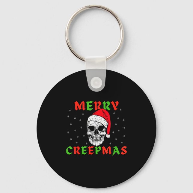 Porte-clés Merry Creepmas Gothic Christmas Skeleton Skull In  (Recto)
