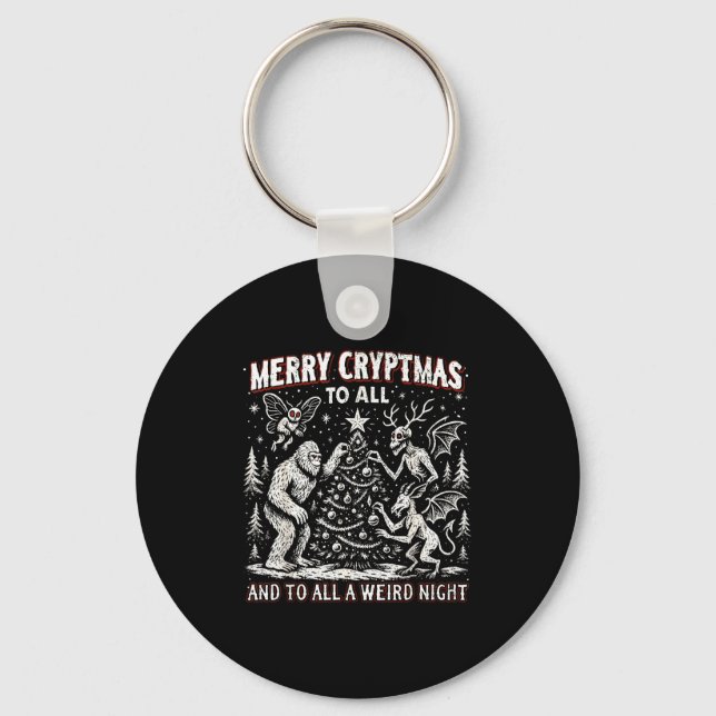 Porte-clés Merry Cryptmas Weird Night Cryptid Holiday Art  (Recto)