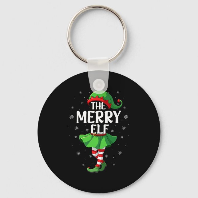 Porte-clés Merry Elf Christmas Girls Women Elf Squad Xmas Fam (Recto)