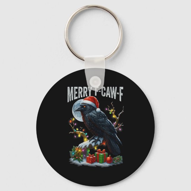 Porte-clés Merry F-caw-f Funny Christmas Black Crow Merry Xma (Recto)
