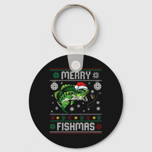 Porte-clés Merry Fishmas Amusants Pêche Pêcheur de poisson Ug