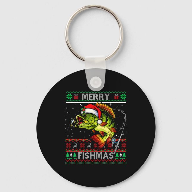 Porte-clés Merry Fishmas B Fish Fishing Christmas Ugly Xmas  (Recto)