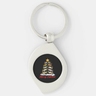 Porte-clés Merry Fishmas Funky Christmas Tree Lights Fish Fis