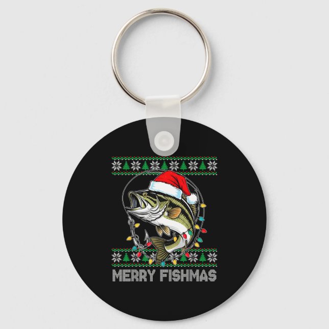 Porte-clés Merry Fishmas Funny B Fishing Christmas For Women  (Recto)