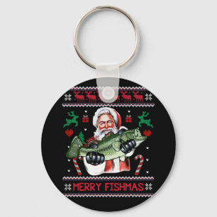 Porte-clés Merry Fishmas Père Noël Pêche laide Sweat de Noël