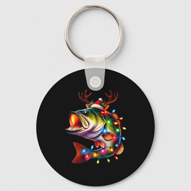 Porte-clés Merry Fishmas Santa Fishing Lovers Funny Fisherman (Recto)
