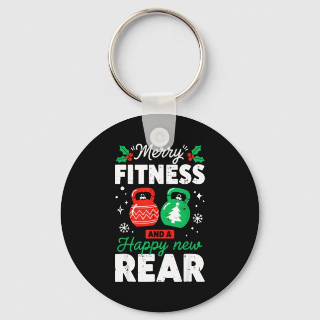 Porte-clés Merry Fitness Happy New Rear Christmas Holiday Gym (Recto)