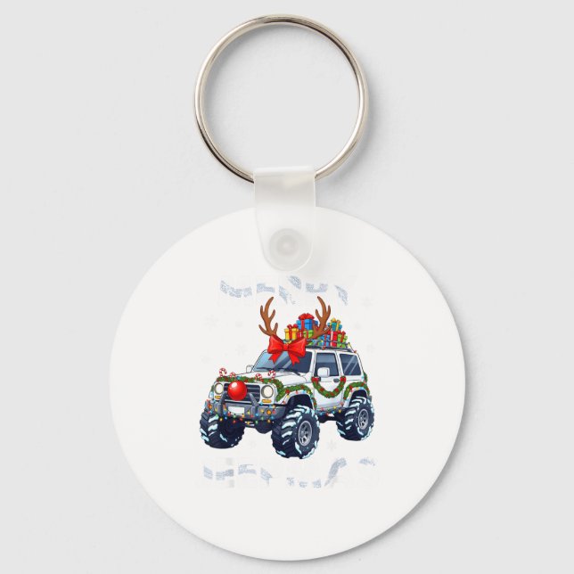 Porte-clés Merry Jeepmas Ugly Light Reindeer Christmas Funny  (Recto)