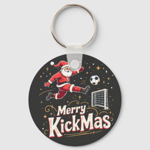 Porte-clés Merry Kickmas Funny Santa Claus Amateurs de footba