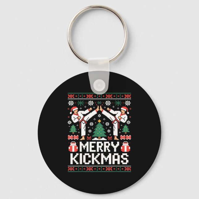 Porte-clés Merry Kickmas Karate Jiu Jitsu Ugly Christmas Desi (Recto)