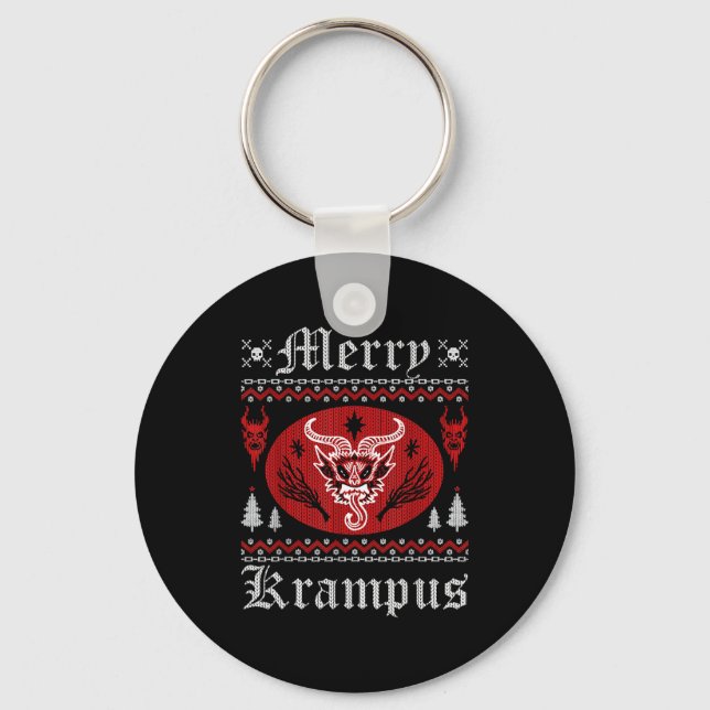 Porte-clés Merry Krampus Christmas Xmas Horror Ugly Sweater E (Recto)
