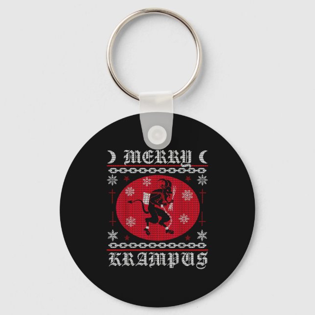Porte-clés Merry Krampus. Goth Christmas Ugly Sweater. Krampu (Recto)