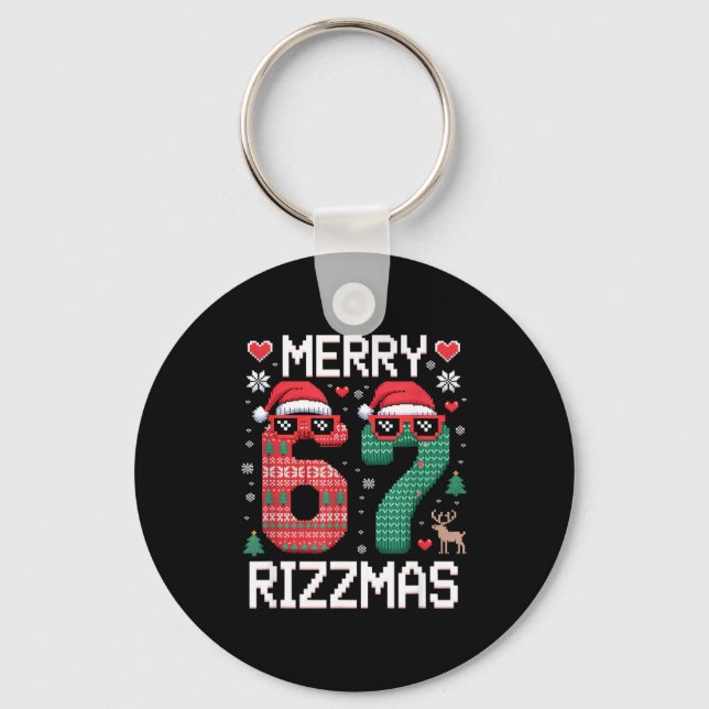 Porte-clés Merry Rizzmas 67 Knitted Sweater Sungles Funny  (Recto)