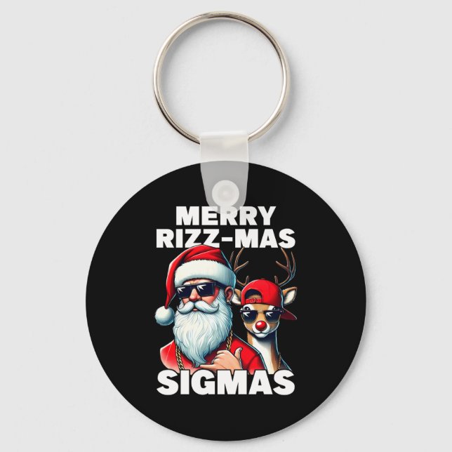 Porte-clés Merry Rizzmas Sigmas Gen Alpha Funny Christmas San (Recto)