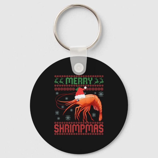 Porte-clés Merry Shrimpmas Funny Shrimp Ugly Christmas Sweate (Recto)