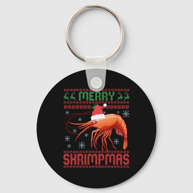 Porte-clés Merry Shrimpmas Funny Shrimp Ugly Christmas Sweate (Recto)