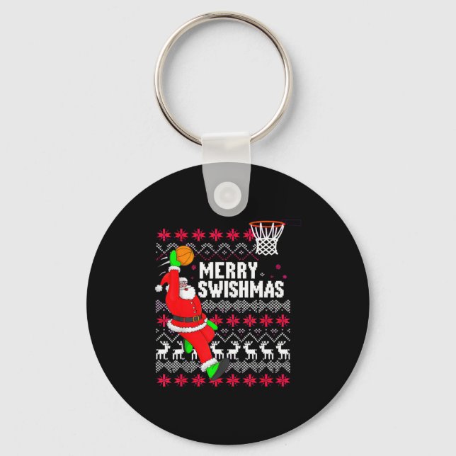 Porte-clés Merry Swishmas Basketball Ugly Christmas Xmas  (Recto)