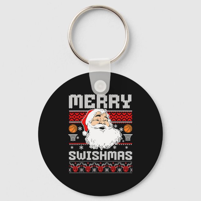 Porte-clés Merry Swishmas Basketball Xmas Ugly Christmas Men  (Recto)