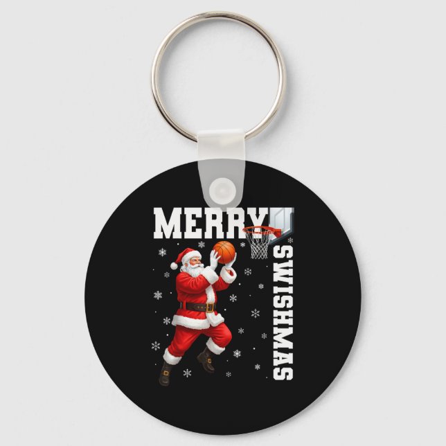 Porte-clés Merry Swishmas Srt Christmas Basketball Xmas Men B (Recto)