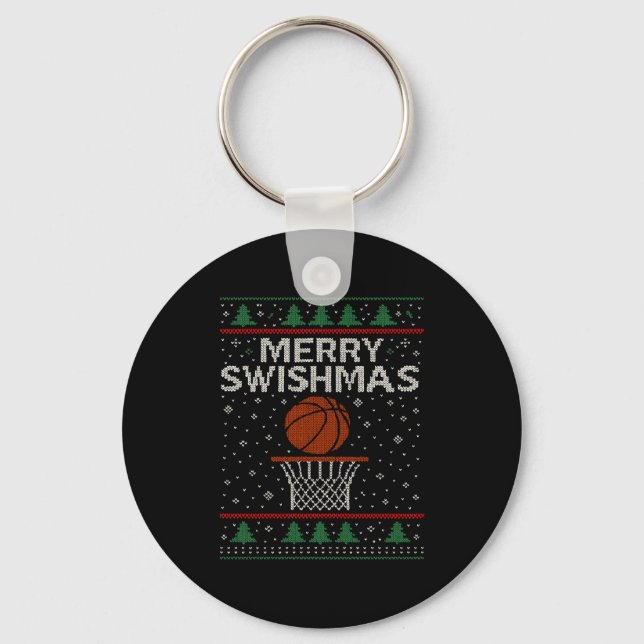 Porte-clés Merry Swishmas Ugly Christmas Sweater Basketball J (Recto)