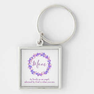 Porte-clés Merveilleuse Maman Violet floral
