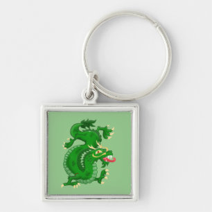 Porte-clés Merveilleux, Vert, Dragon Oriental