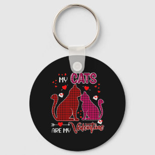 Porte-clés Mes chats sont mon couple de la Saint-Valentin Cha